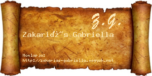 Zakariás Gabriella névjegykártya